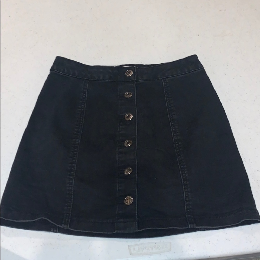 black jean skirt